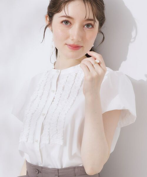 Couture Brooch / クチュールブローチ シャツ・ブラウス | 【大人フェミニン・華奢見え・通勤】フロントフリルシャツ | 詳細6