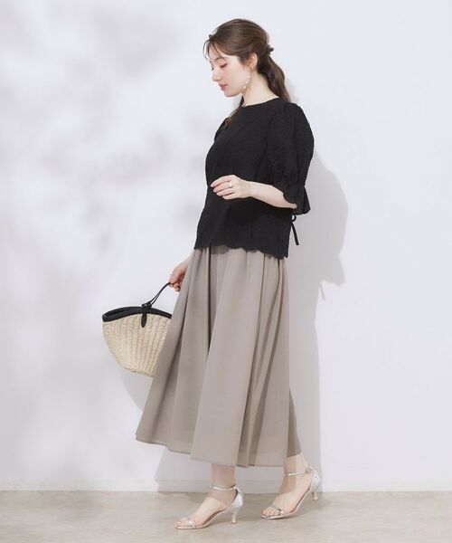 Couture Brooch / クチュールブローチ シャツ・ブラウス | 【一枚で着映える・花柄刺繍・5分袖】バックレースアップ カットワークレースブラウス | 詳細16