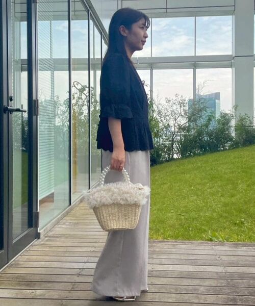 Couture Brooch / クチュールブローチ シャツ・ブラウス | 【一枚で着映える・花柄刺繍・5分袖】バックレースアップ カットワークレースブラウス | 詳細22