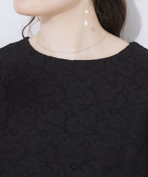 Couture Brooch / クチュールブローチ シャツ・ブラウス | 【一枚で着映える・花柄刺繍・5分袖】バックレースアップ カットワークレースブラウス | 詳細30