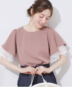 Couture Brooch / クチュールブローチ シャツ・ブラウス | 【マシンウォッシャブル・一枚で着映える】レース重ねフレアブラウス