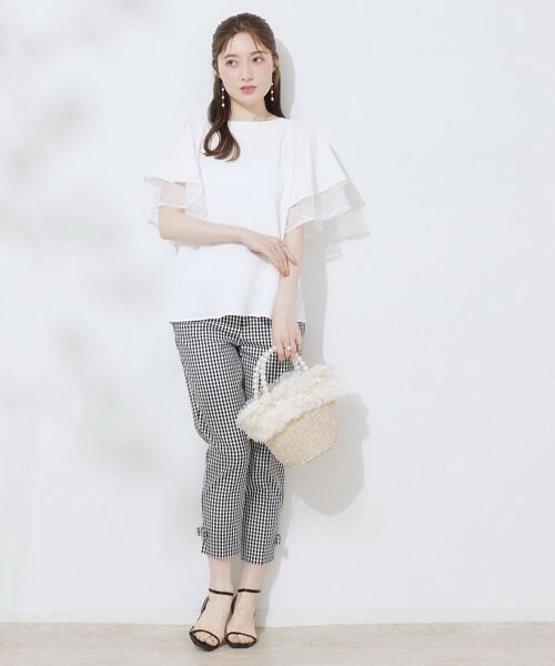 Couture Brooch / クチュールブローチ シャツ・ブラウス | 【マシンウォッシャブル・一枚で着映える】レース重ねフレアブラウス | 詳細1