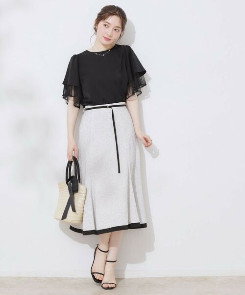 Couture Brooch / クチュールブローチ シャツ・ブラウス | 【マシンウォッシャブル・一枚で着映える】レース重ねフレアブラウス | 詳細11