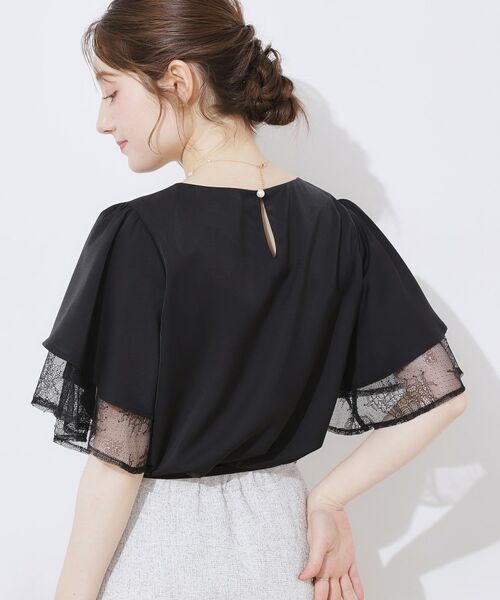 Couture Brooch / クチュールブローチ シャツ・ブラウス | 【マシンウォッシャブル・一枚で着映える】レース重ねフレアブラウス | 詳細16