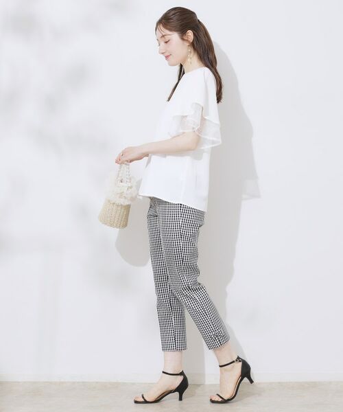 Couture Brooch / クチュールブローチ シャツ・ブラウス | 【マシンウォッシャブル・一枚で着映える】レース重ねフレアブラウス | 詳細2