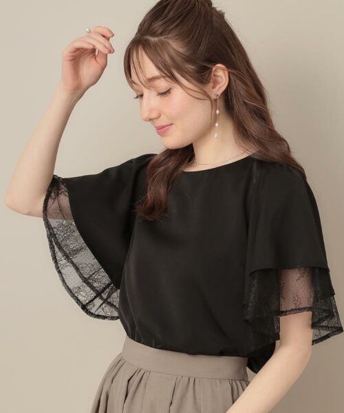 Couture Brooch / クチュールブローチ シャツ・ブラウス | 【マシンウォッシャブル・一枚で着映える】レース重ねフレアブラウス | 詳細22