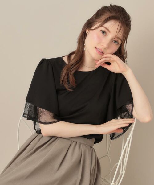 Couture Brooch / クチュールブローチ シャツ・ブラウス | 【マシンウォッシャブル・一枚で着映える】レース重ねフレアブラウス | 詳細23