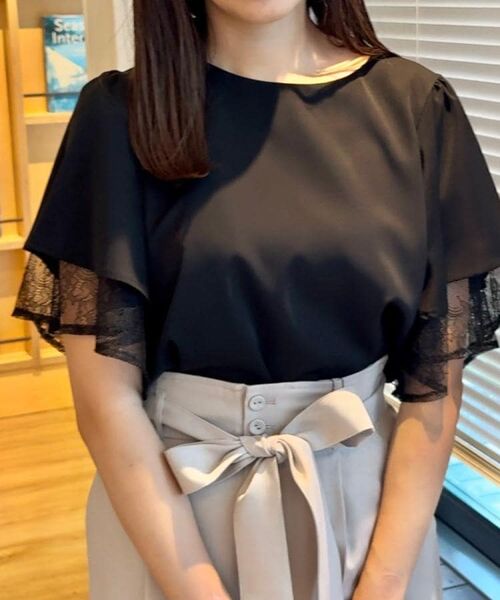 Couture Brooch / クチュールブローチ シャツ・ブラウス | 【マシンウォッシャブル・一枚で着映える】レース重ねフレアブラウス | 詳細25