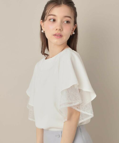 Couture Brooch / クチュールブローチ シャツ・ブラウス | 【マシンウォッシャブル・一枚で着映える】レース重ねフレアブラウス | 詳細7