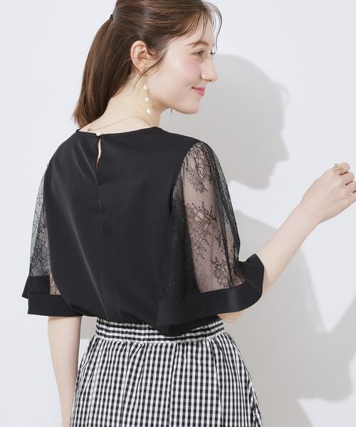Couture Brooch / クチュールブローチ シャツ・ブラウス | 【マシンウォッシャブル・シアー・細見え】Vネック袖レースフレアブラウス | 詳細17