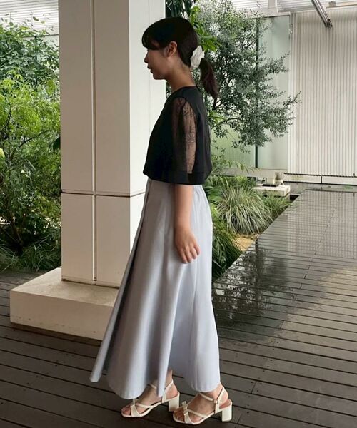 Couture Brooch / クチュールブローチ シャツ・ブラウス | 【マシンウォッシャブル・シアー・細見え】Vネック袖レースフレアブラウス | 詳細19