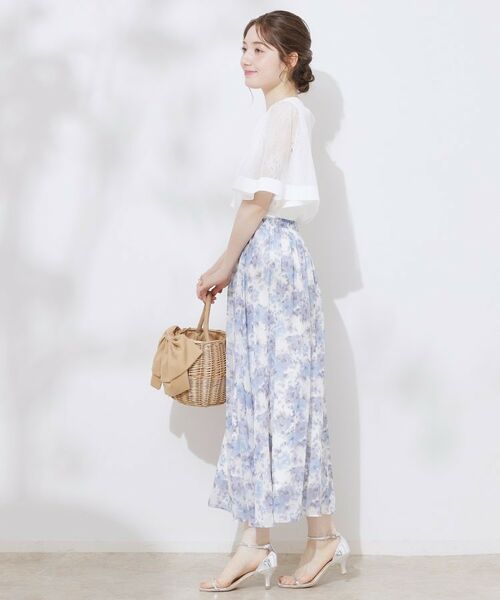 Couture Brooch / クチュールブローチ シャツ・ブラウス | 【マシンウォッシャブル・シアー・細見え】Vネック袖レースフレアブラウス | 詳細2