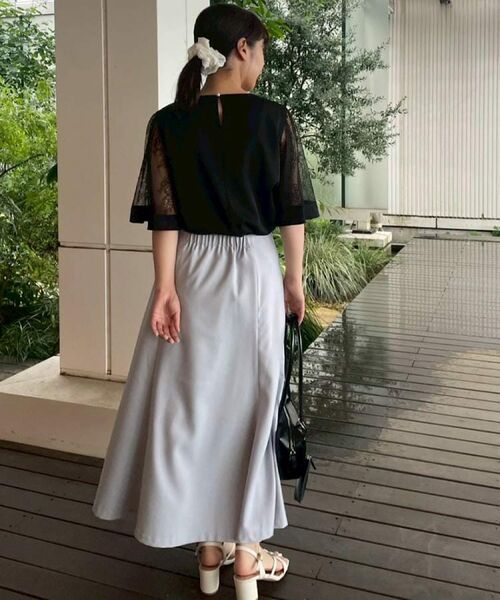 Couture Brooch / クチュールブローチ シャツ・ブラウス | 【マシンウォッシャブル・シアー・細見え】Vネック袖レースフレアブラウス | 詳細20