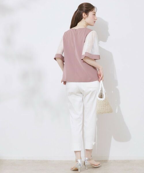 Couture Brooch / クチュールブローチ シャツ・ブラウス | 【マシンウォッシャブル・シアー・細見え】Vネック袖レースフレアブラウス | 詳細24