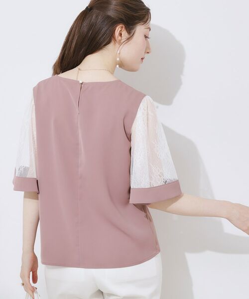 Couture Brooch / クチュールブローチ シャツ・ブラウス | 【マシンウォッシャブル・シアー・細見え】Vネック袖レースフレアブラウス | 詳細27