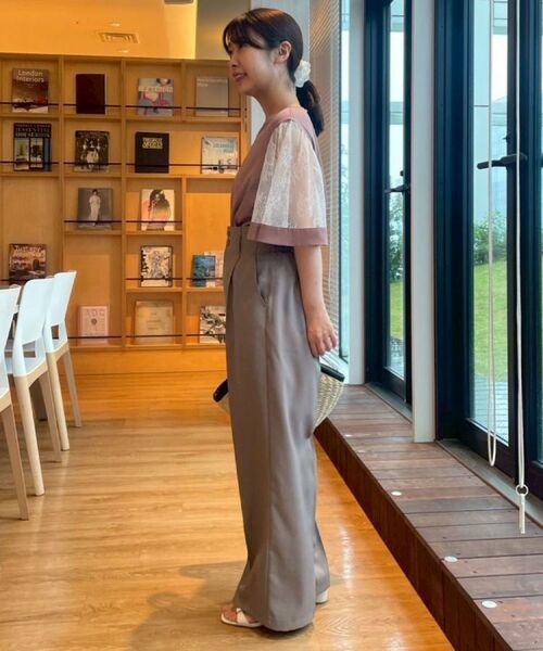 Couture Brooch / クチュールブローチ シャツ・ブラウス | 【マシンウォッシャブル・シアー・細見え】Vネック袖レースフレアブラウス | 詳細29