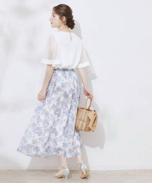 Couture Brooch / クチュールブローチ シャツ・ブラウス | 【マシンウォッシャブル・シアー・細見え】Vネック袖レースフレアブラウス | 詳細3