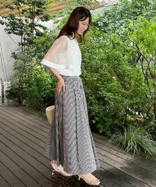 Couture Brooch / クチュールブローチ シャツ・ブラウス | 【マシンウォッシャブル・シアー・細見え】Vネック袖レースフレアブラウス | 詳細8