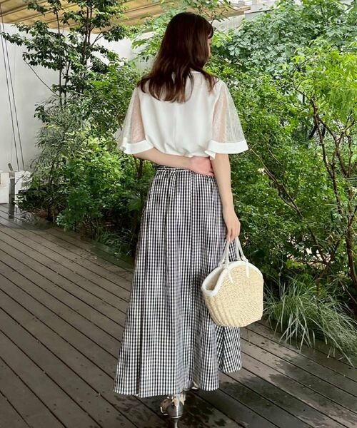 Couture Brooch / クチュールブローチ シャツ・ブラウス | 【マシンウォッシャブル・シアー・細見え】Vネック袖レースフレアブラウス | 詳細9