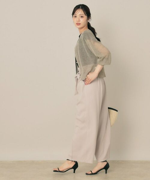 Couture Brooch / クチュールブローチ カーディガン・ボレロ | 【秋カラー・オシャレな透け感】ダブルパール調シアーカーディガン | 詳細10