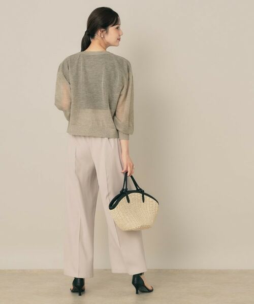 Couture Brooch / クチュールブローチ カーディガン・ボレロ | 【秋カラー・オシャレな透け感】ダブルパール調シアーカーディガン | 詳細11