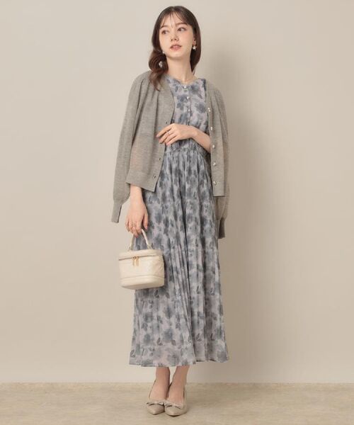 Couture Brooch / クチュールブローチ カーディガン・ボレロ | 【秋カラー・オシャレな透け感】ダブルパール調シアーカーディガン | 詳細15