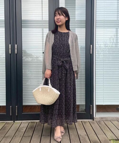 Couture Brooch / クチュールブローチ カーディガン・ボレロ | 【秋カラー・オシャレな透け感】ダブルパール調シアーカーディガン | 詳細18