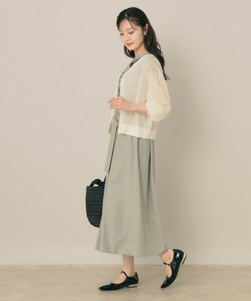 Couture Brooch / クチュールブローチ カーディガン・ボレロ | 【秋カラー・オシャレな透け感】ダブルパール調シアーカーディガン | 詳細2