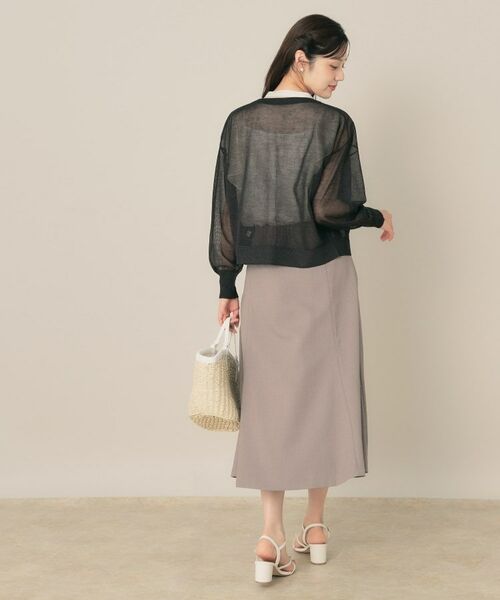 Couture Brooch / クチュールブローチ カーディガン・ボレロ | 【秋カラー・オシャレな透け感】ダブルパール調シアーカーディガン | 詳細22