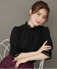 Couture Brooch / クチュールブローチ シャツ・ブラウス | 【華やか・大人可愛い・5分袖】エンブロレース前後2WAYブラウス