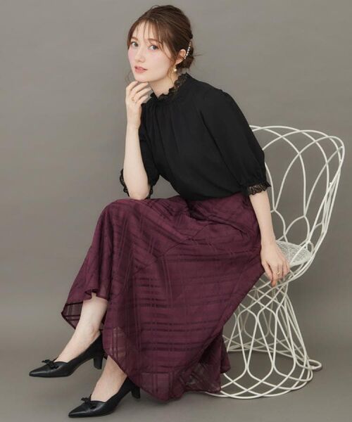 ブラウス シャツ 「華やか・大人可愛い・5分袖」エンブロレース前後2WAYブラウス レディース 華やか・大人可愛い・5分袖】エンブロレース前後2WAYブラウス