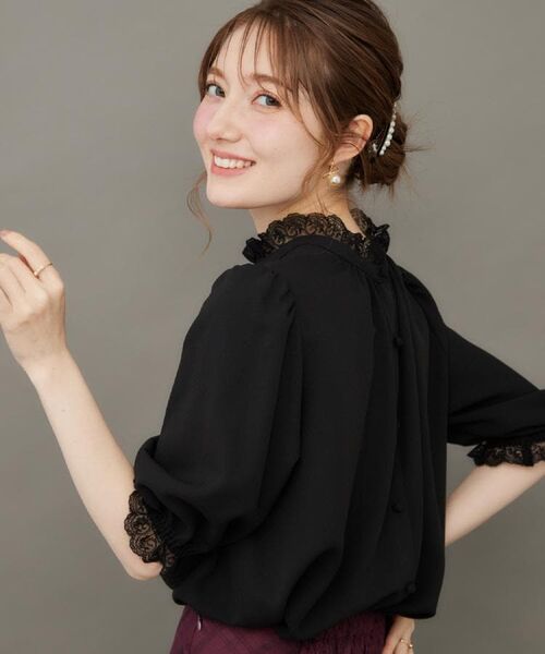 Couture Brooch / クチュールブローチ シャツ・ブラウス | 【華やか・大人可愛い・5分袖】エンブロレース前後2WAYブラウス | 詳細28