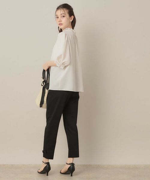 ブラウス シャツ 「華やか・大人可愛い・5分袖」エンブロレース前後2WAYブラウス レディース 華やか・大人可愛い・5分袖】エンブロレース前後2WAYブラウス