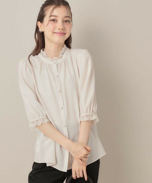 Couture Brooch / クチュールブローチ シャツ・ブラウス | 【華やか・大人可愛い・5分袖】エンブロレース前後2WAYブラウス | 詳細6