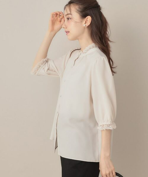 Couture Brooch / クチュールブローチ シャツ・ブラウス | 【華やか・大人可愛い・5分袖】エンブロレース前後2WAYブラウス | 詳細7