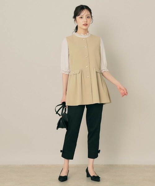 Couture Brooch / クチュールブローチ ベスト | 【フェミニン・きれいめ】ゴールド釦ペプラムジレ | 詳細14