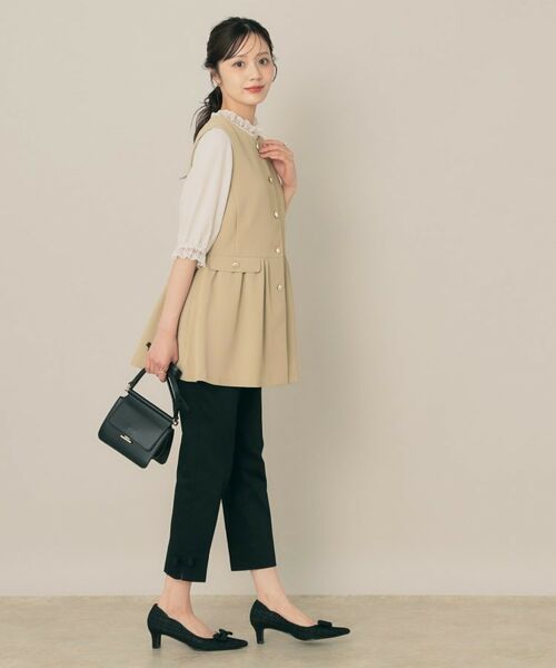 Couture Brooch / クチュールブローチ ベスト | 【フェミニン・きれいめ】ゴールド釦ペプラムジレ | 詳細15