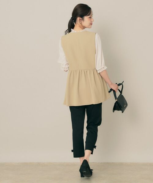 Couture Brooch / クチュールブローチ ベスト | 【フェミニン・きれいめ】ゴールド釦ペプラムジレ | 詳細16