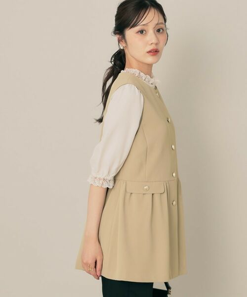 Couture Brooch / クチュールブローチ ベスト | 【フェミニン・きれいめ】ゴールド釦ペプラムジレ | 詳細19