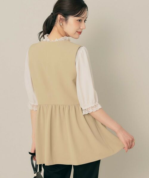 Couture Brooch / クチュールブローチ ベスト | 【フェミニン・きれいめ】ゴールド釦ペプラムジレ | 詳細20