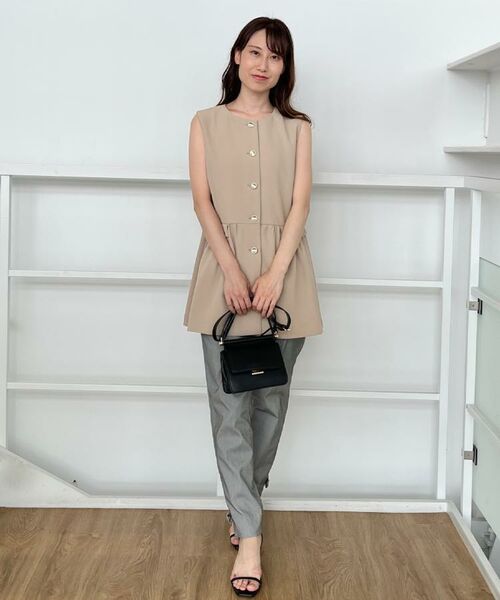 Couture Brooch / クチュールブローチ ベスト | 【フェミニン・きれいめ】ゴールド釦ペプラムジレ | 詳細21