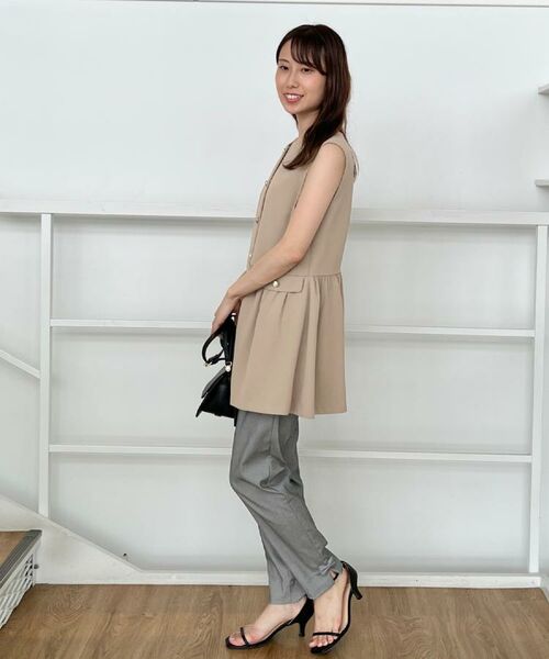 Couture Brooch / クチュールブローチ ベスト | 【フェミニン・きれいめ】ゴールド釦ペプラムジレ | 詳細22