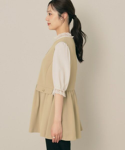 Couture Brooch / クチュールブローチ ベスト | 【フェミニン・きれいめ】ゴールド釦ペプラムジレ | 詳細28