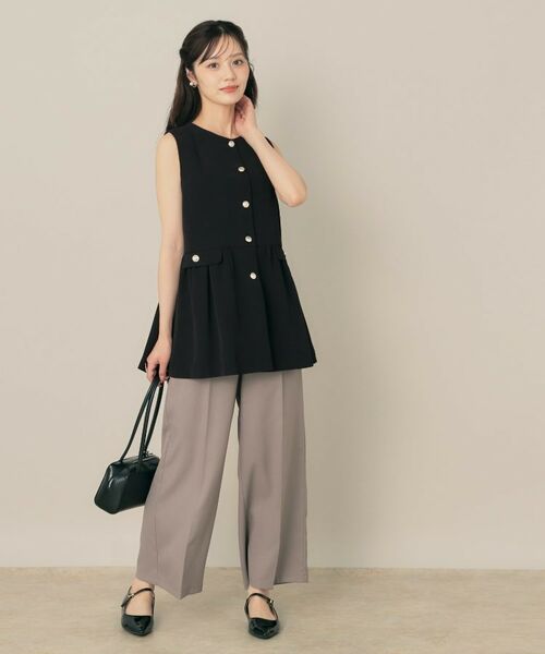 Couture Brooch / クチュールブローチ ベスト | 【フェミニン・きれいめ】ゴールド釦ペプラムジレ | 詳細4