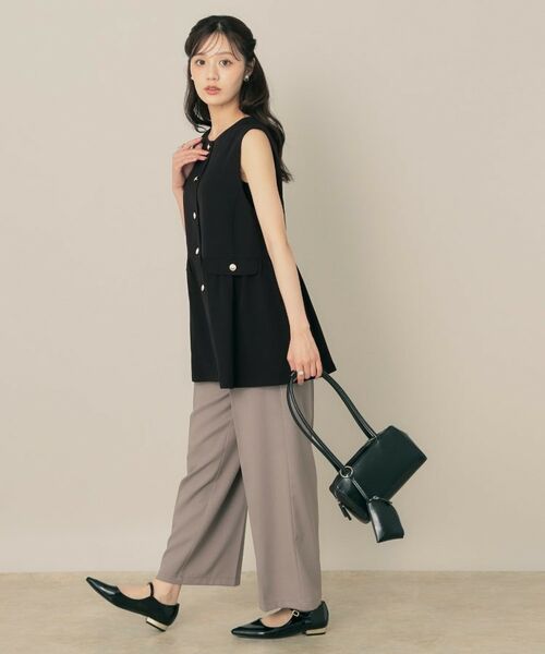 Couture Brooch / クチュールブローチ ベスト | 【フェミニン・きれいめ】ゴールド釦ペプラムジレ | 詳細5