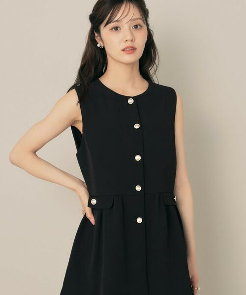 Couture Brooch / クチュールブローチ ベスト | 【フェミニン・きれいめ】ゴールド釦ペプラムジレ | 詳細7