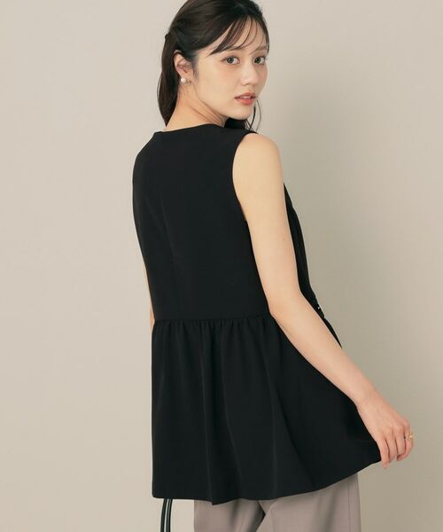 Couture Brooch / クチュールブローチ ベスト | 【フェミニン・きれいめ】ゴールド釦ペプラムジレ | 詳細9