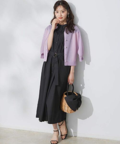 Couture Brooch / クチュールブローチ ロング・マキシ丈ワンピース | 【Aライン・細見え】フロントタックシャツワンピース | 詳細14