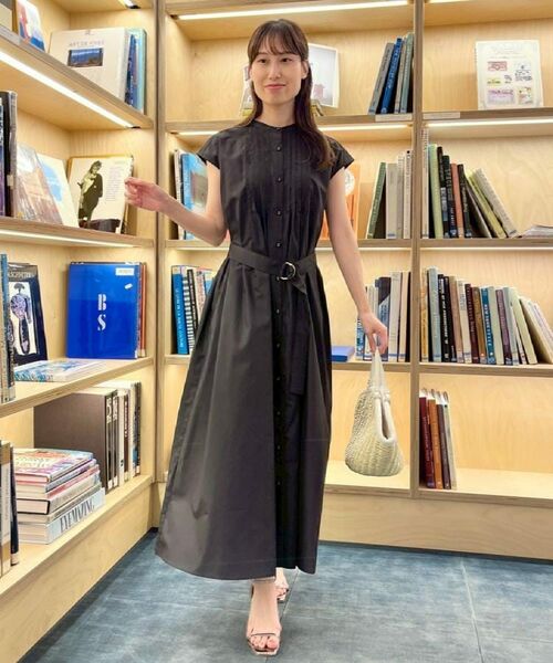 Couture Brooch / クチュールブローチ ロング・マキシ丈ワンピース | 【Aライン・細見え】フロントタックシャツワンピース | 詳細15