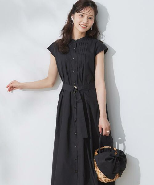 コロさま 極美品✨かぐれ　近年モデル　リネンシャツワンピース　ブラック　フリーサ かぐれ（カグレ）の「『2サイズ展開』リネンフレンチシャツ